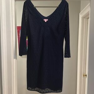 Lilly Pulitzer Navy Dress Sz Large